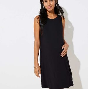 Simple black maternity shift with button detail